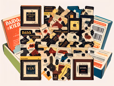 Vintage Matchbox Collage QR Code for Packaging — image 1