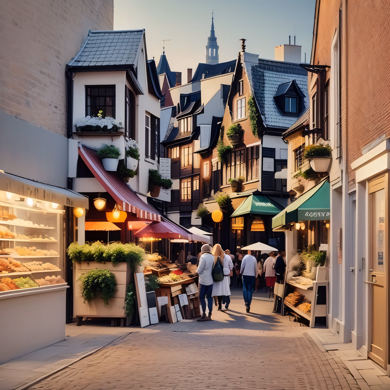 Dutch Market Street Photorealistic QR Code for Posters — image 1