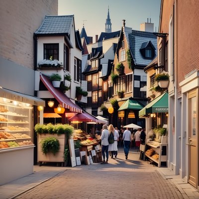Dutch Market Street Photorealistic QR Code for Posters