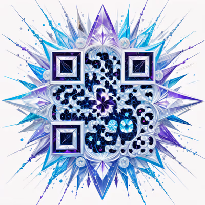 Хрустальная мандала из аметиста, иллюстрация QR-код — изображение 1
