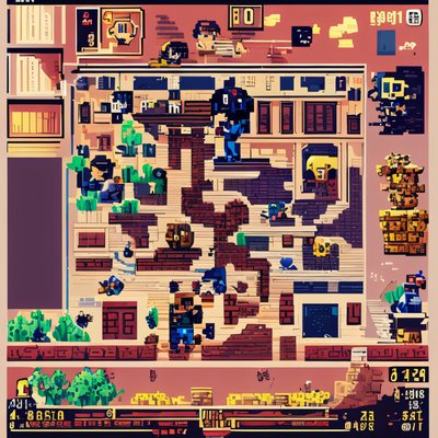 Pixel Art Platformer Game Scene Game World QR Code for Posters