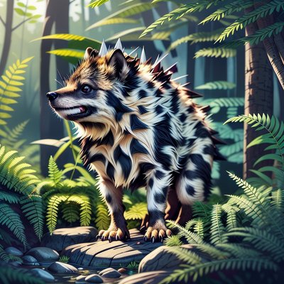 Porcupine Fern Forest Digital Painting QR Code Art