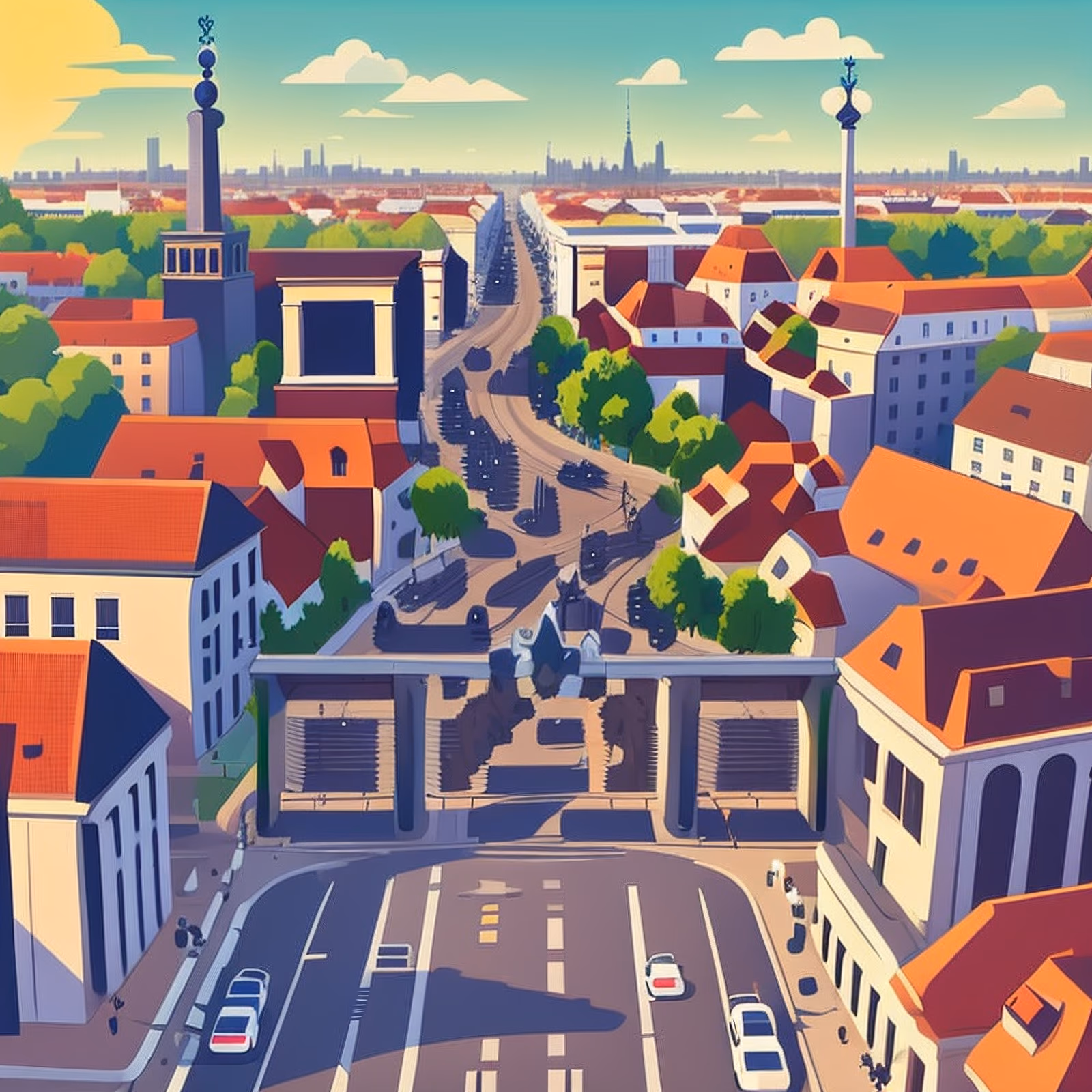Berlin Cityscape Vector Illustration QR Code for Posters — image 1