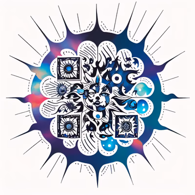 Sun Burst Tattoo Style QR Code for Temporary Tattoos — image 1