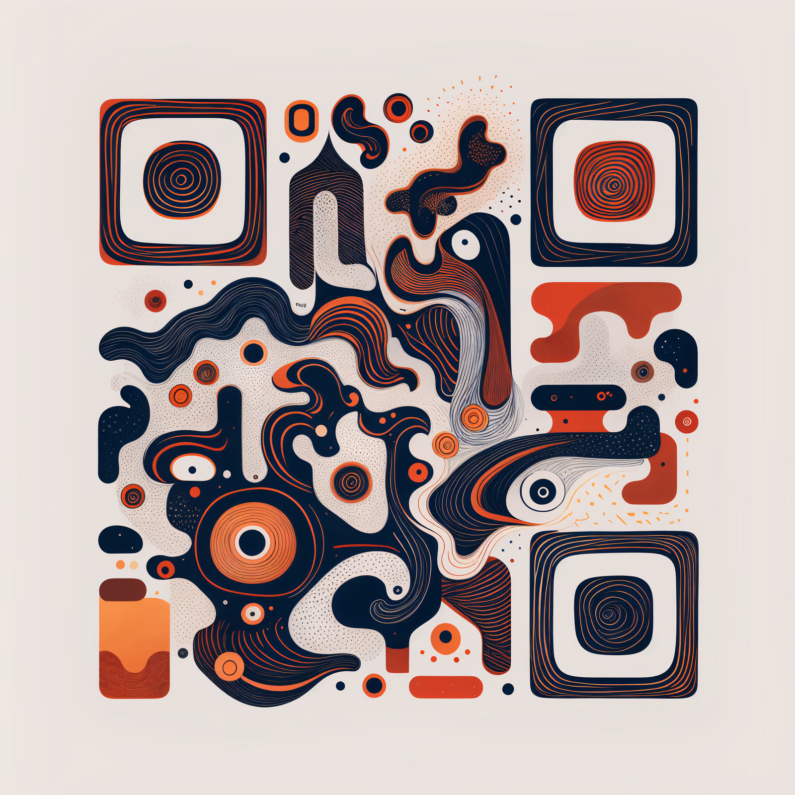 Абстрактные каракули и завитки: QR-код — изображение 1