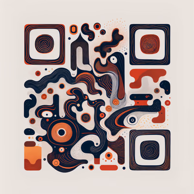 Абстрактные каракули и завитки: QR-код — изображение 1