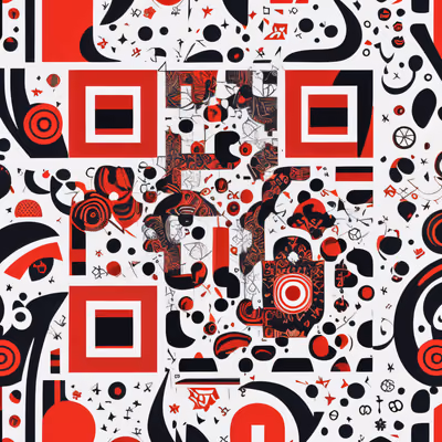 Red and Black Abstract Pattern QR Code for Posters — image 1