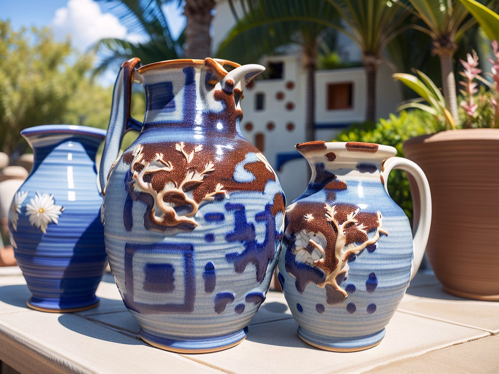Glazed Pottery Jugs Photo QR Code Art — image 1