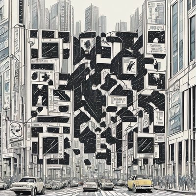 Comic Book City Street Comic Panel QR Code for Posters
