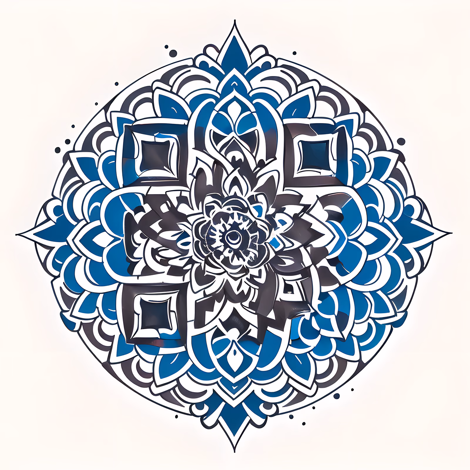 Blue Gray Mandala Tattoo Style QR Code for Temporary Tattoos — image 1