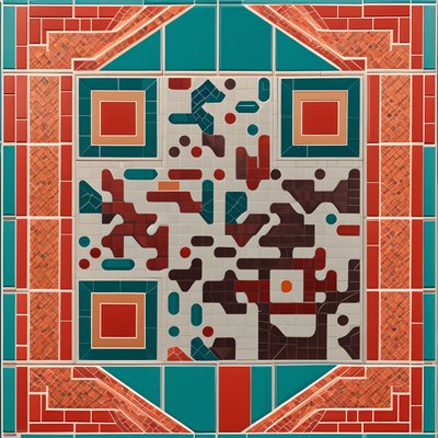 Moroccan Zellige Mosaic Tile QR Code Art