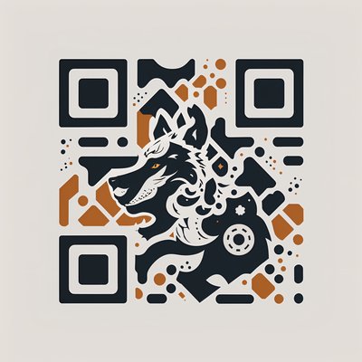 Abstract Wolf Head Vector QR Code for Apparel