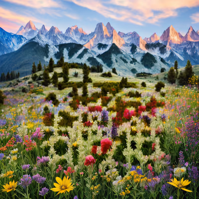 Alpine Wildflower Meadow Photorealistic QR Code Art — image 1