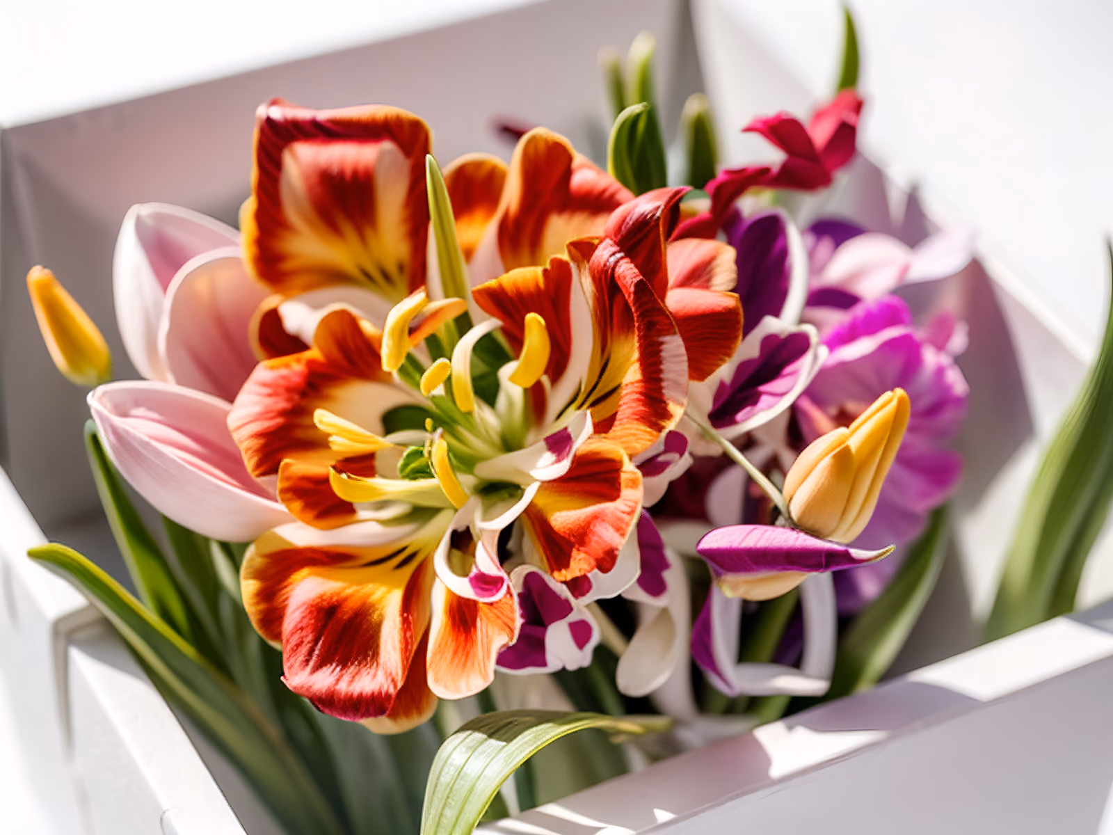 Colorful Freesia Bouquet Photo QR Code Art — image 1