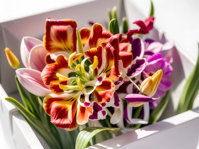 Colorful Freesia Bouquet Photo QR Code Art