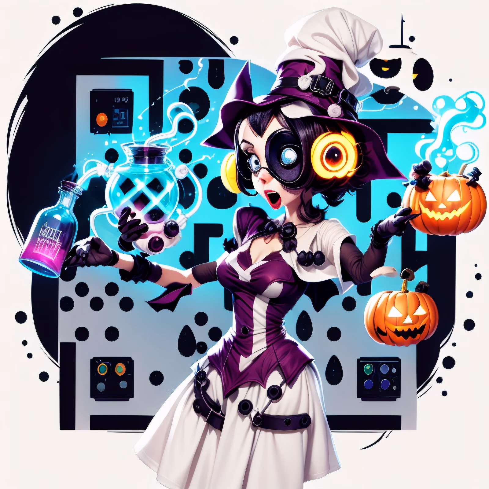 Cartoon Witch Potion Halloween QR Code for Posters — image 1