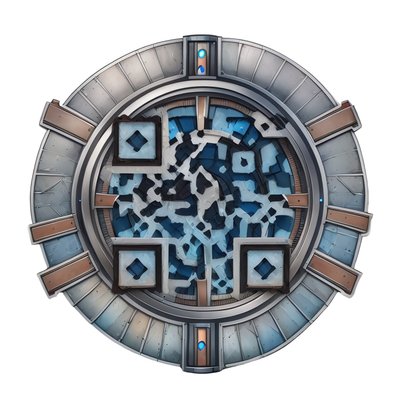 Научно-фантастический каменный портал: векторный QR-код для наклеек