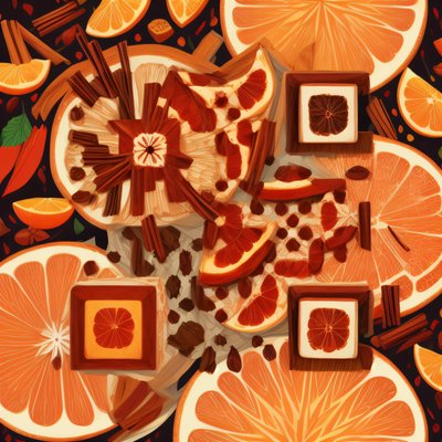 Orange Slices and Cinnamon Illustrated QR Code for Restaurant Menus
