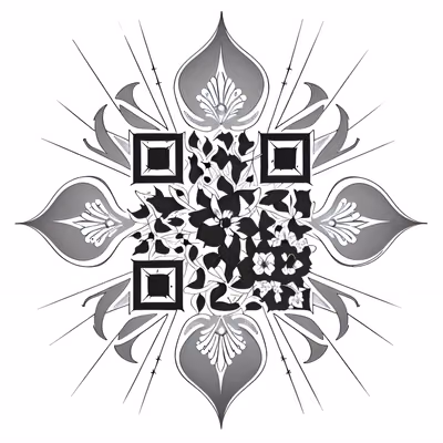 Moonflower Mandala Tattoo QR Code for Temporary Tattoos — image 1