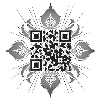 Moonflower Mandala Tattoo QR Code for Temporary Tattoos