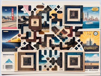 Travel Souvenir Postcard Collage QR Code for Posters