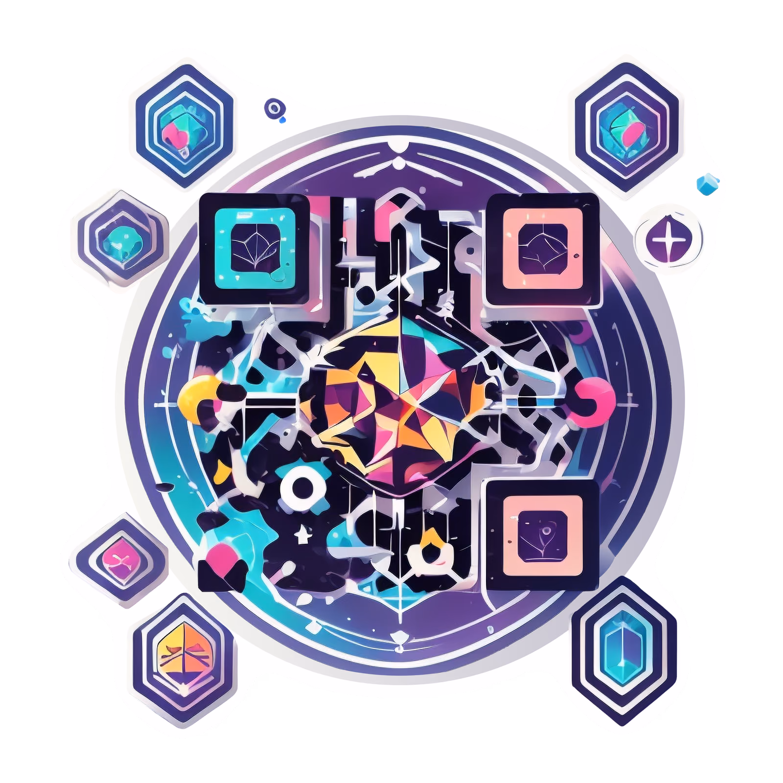 Faceted Gem Vector Sticker QR Code for Stickers — image 1