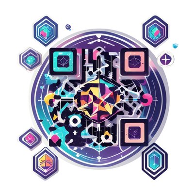 Faceted Gem Vector Sticker QR Code for Stickers