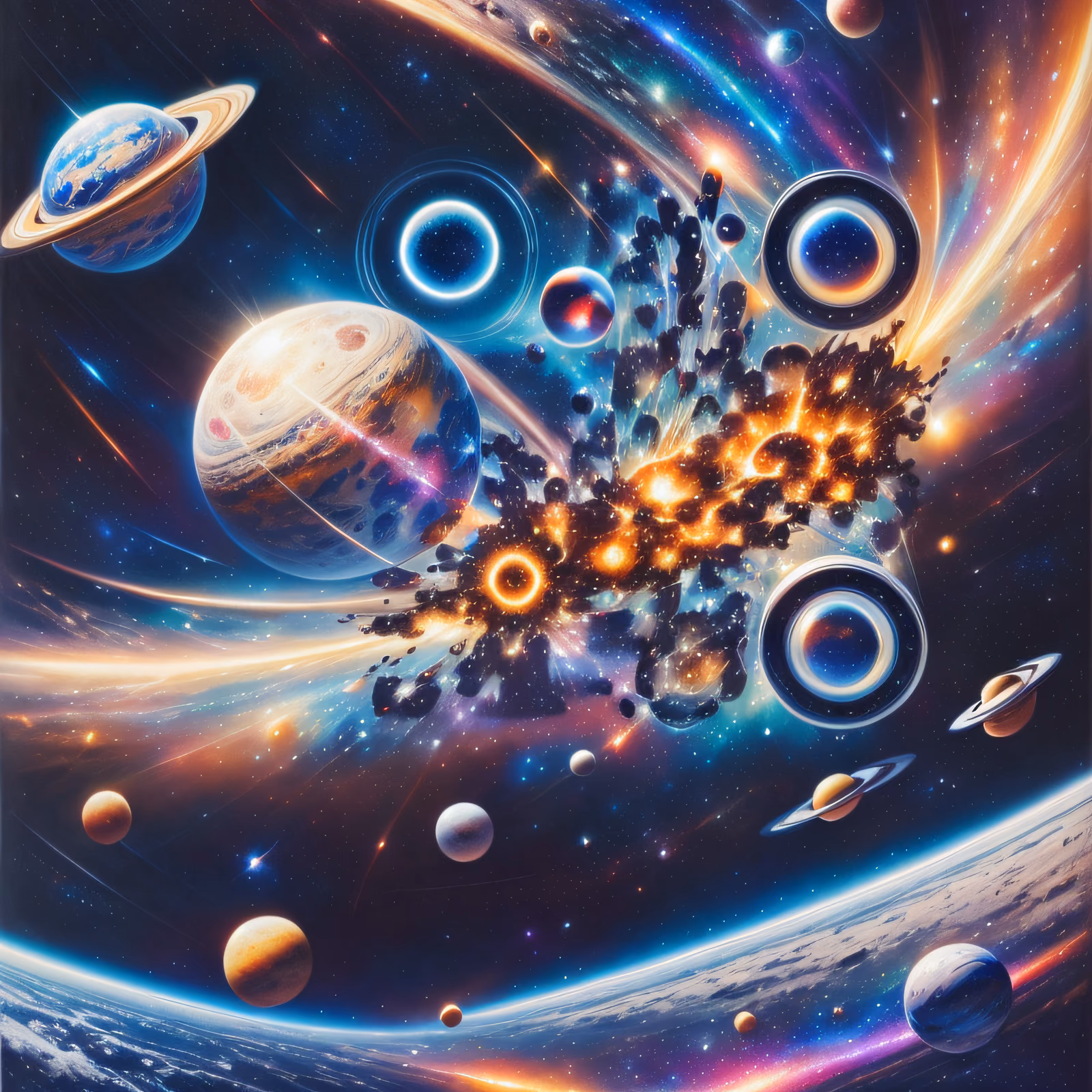 Космические планеты: живопись галактики в QR-коде — изображение 1