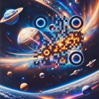 Космические планеты: живопись галактики в QR-коде — изображение 1
