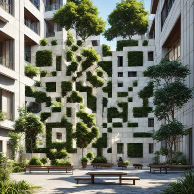 Зелёный двор: фотореалистичный QR-код для плакатов