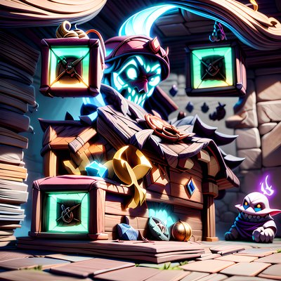 Dungeon Treasure Chest Ghost 3D QR Code