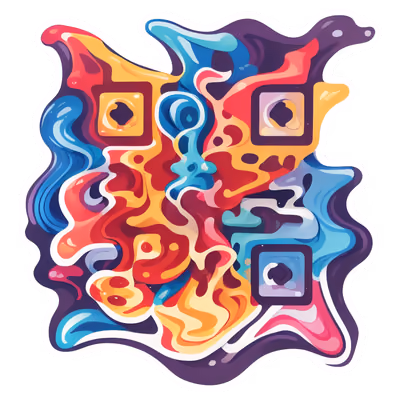 Абстрактные текучие волны: векторный QR-код для стикеров — изображение 1