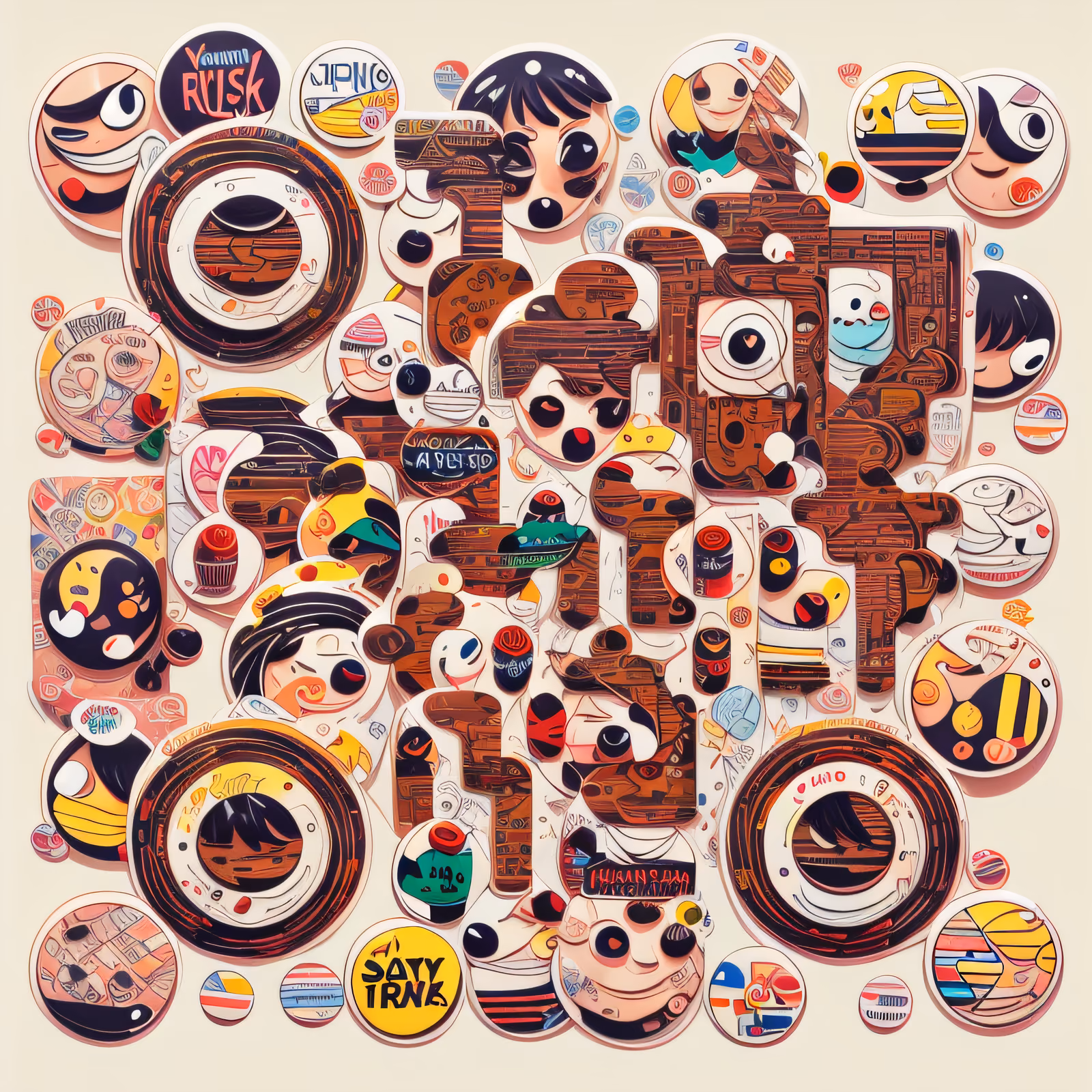 Cartoon Sticker Bomb Collage QR Code for Stickers — image 1