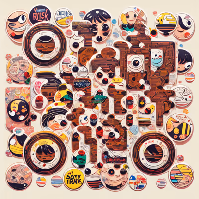Cartoon Sticker Bomb Collage QR Code for Stickers — image 1