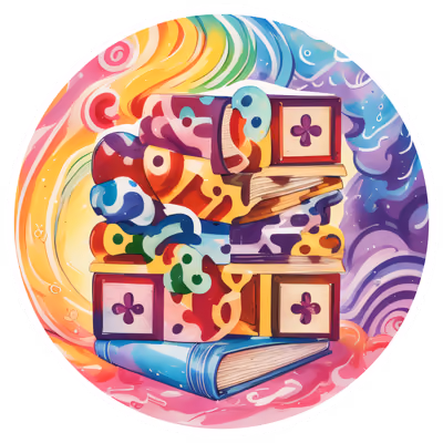 Rainbow Book Stack Vector QR Code for Stickers — image 1
