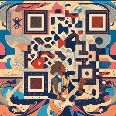 Guitarist Pop Art Poster QR Code for Posters — image 1