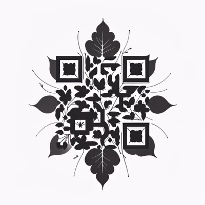 Black Leaf Vine Tattoo QR Code for Temporary Tattoos — image 1