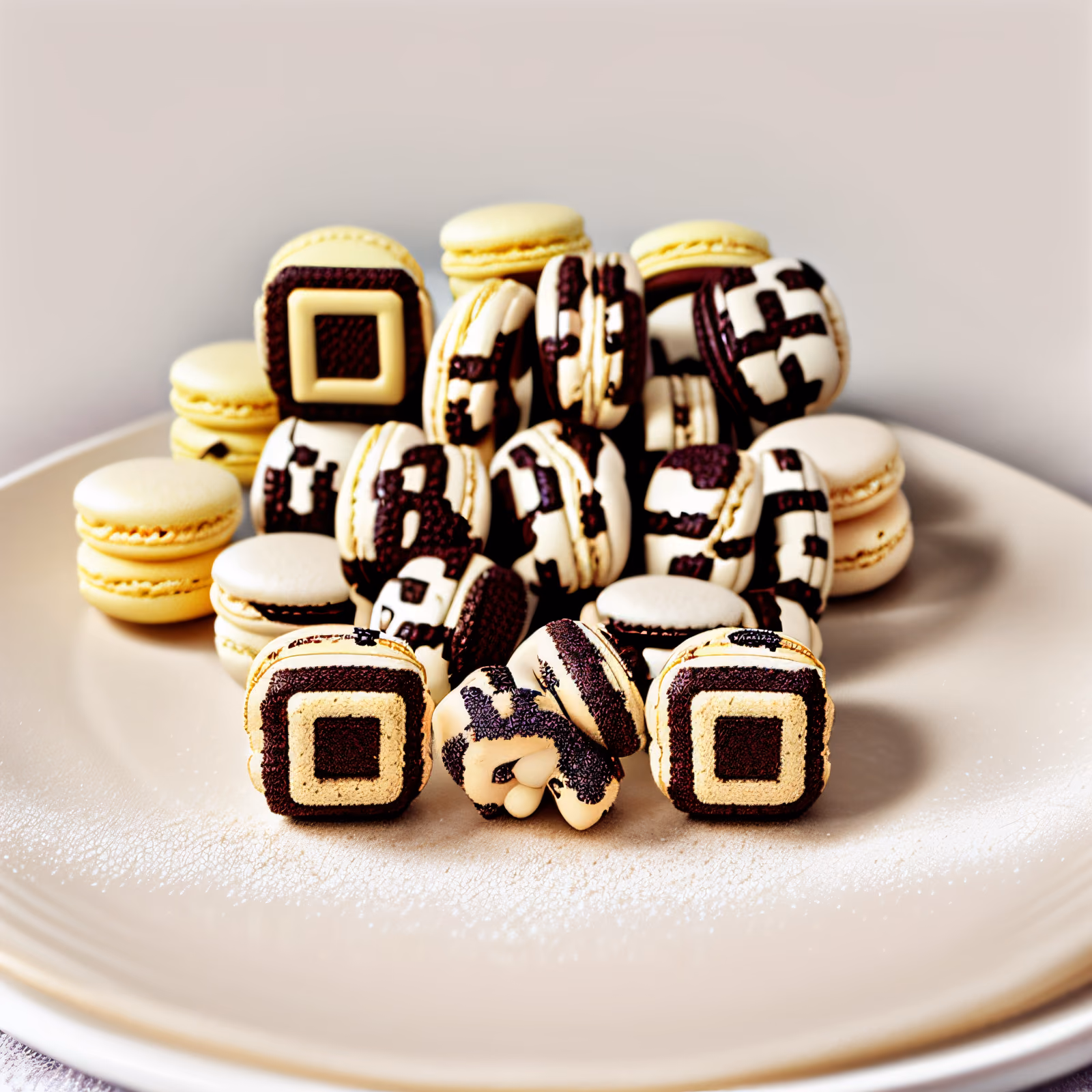 Chocolate Macarons Realism QR Code for Restaurant Menus — image 1