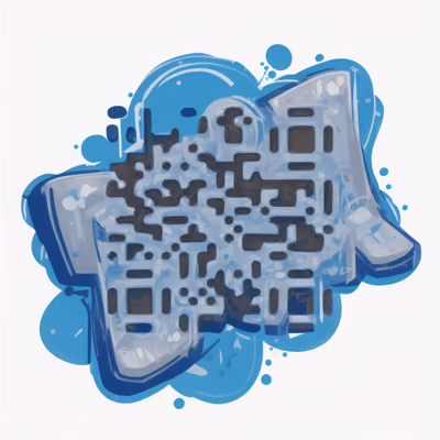 Blue Graffiti Lettering Street Art Symbol QR Code for Stickers — image 1