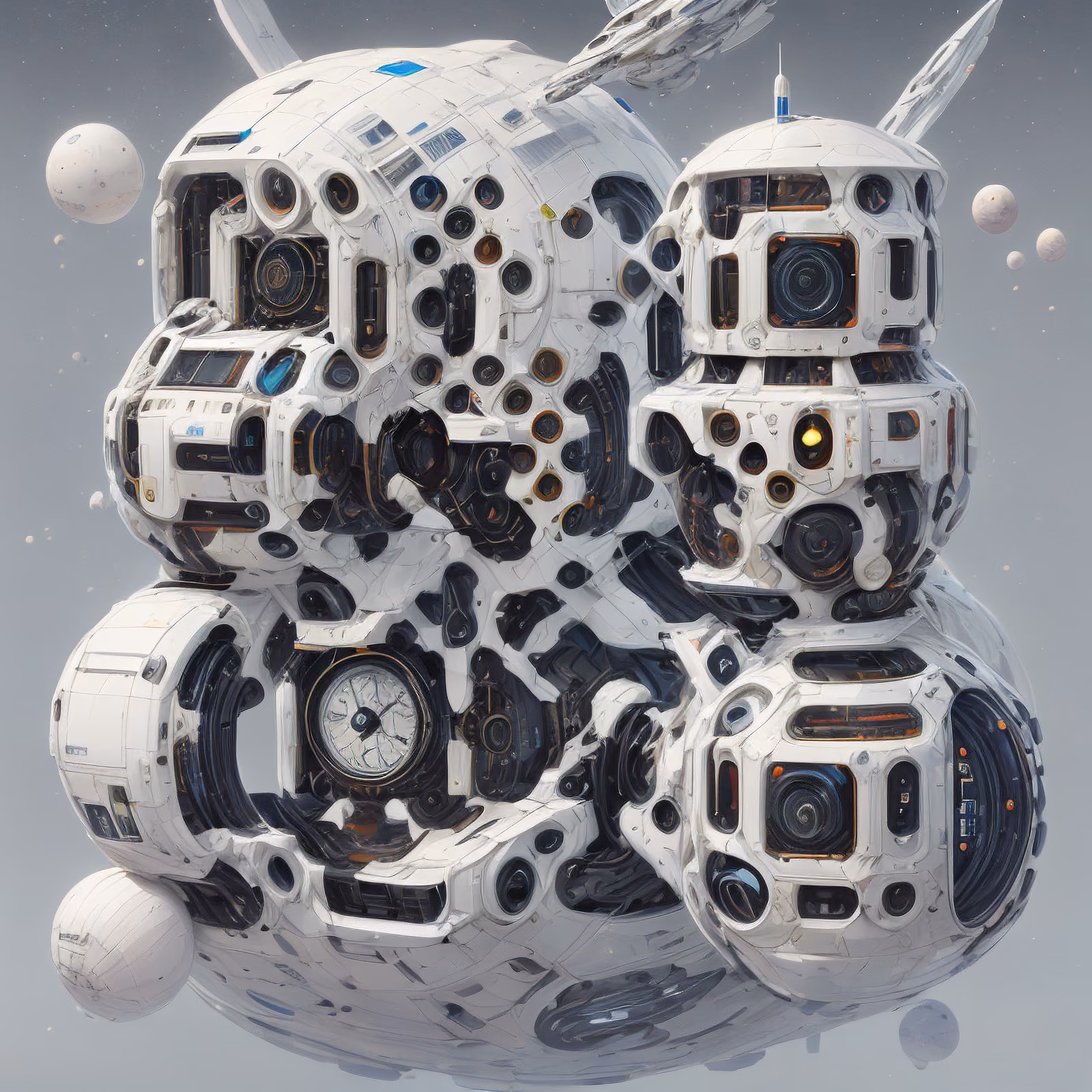 White Space Station Concept Art QR Code for Posters — image 1