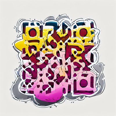 Graffiti Lettering Sticker Style QR Code for Stickers