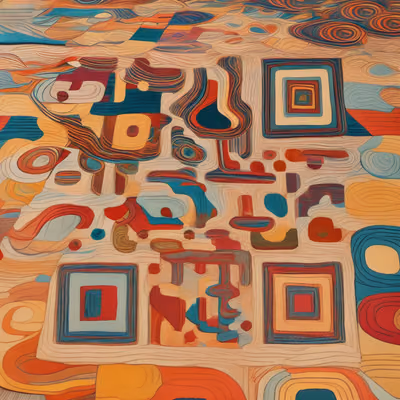 Colorful Woven Rug Abstract QR Code Art — image 1