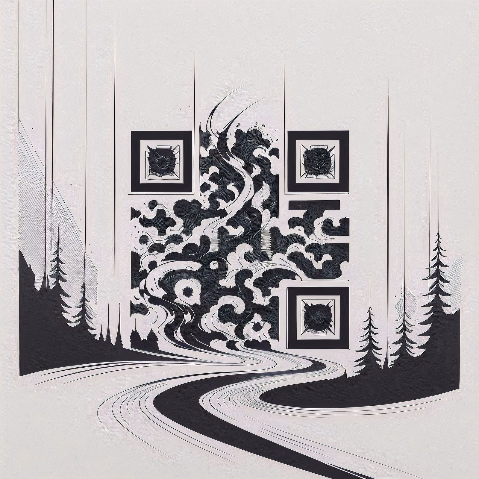 Winding River Valley Ink Tattoo QR Code for Temporary Tattoos — image 1