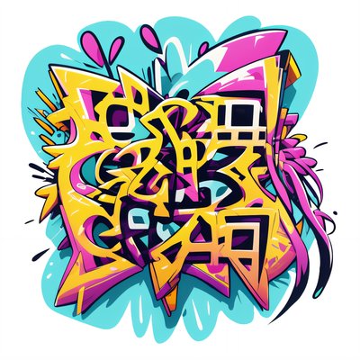 Wildstyle Graffiti Lettering Symbol QR Code for Stickers