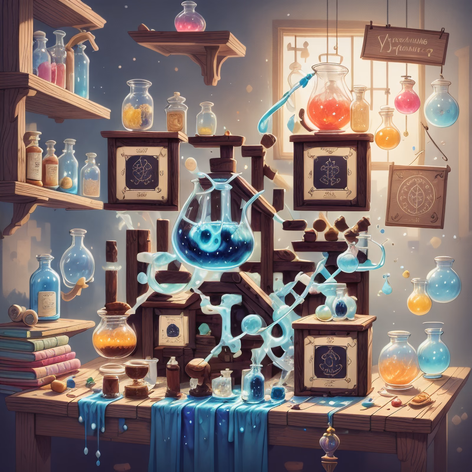 Wizard Potion Laboratory Illustration QR Code for Posters — image 1