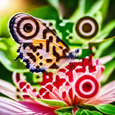 Butterfly on Red Flower Macro QR Code Art