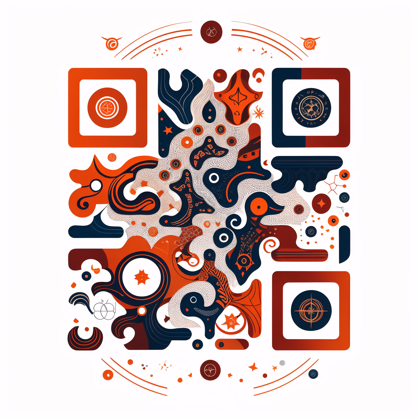 Abstract Ornamental Swirls QR Code Art — image 1