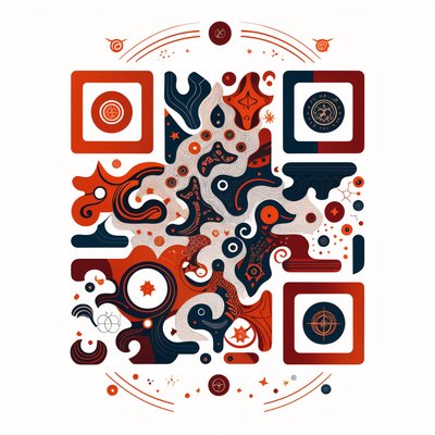 Abstract Ornamental Swirls QR Code Art