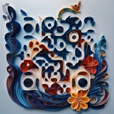 Coiled Paper Flowers Quilling QR Code Art — image 1