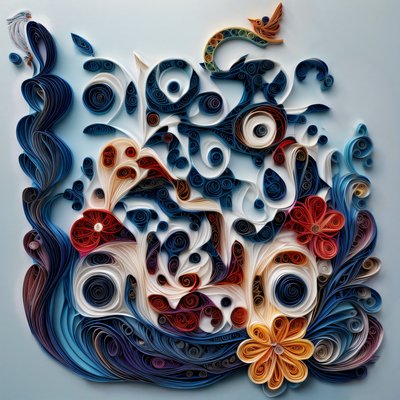 Coiled Paper Flowers Quilling QR Code Art